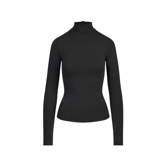 NWT SKIMS Cotton Jersey Turtleneck, Black, Medium - Picture 2 of 2